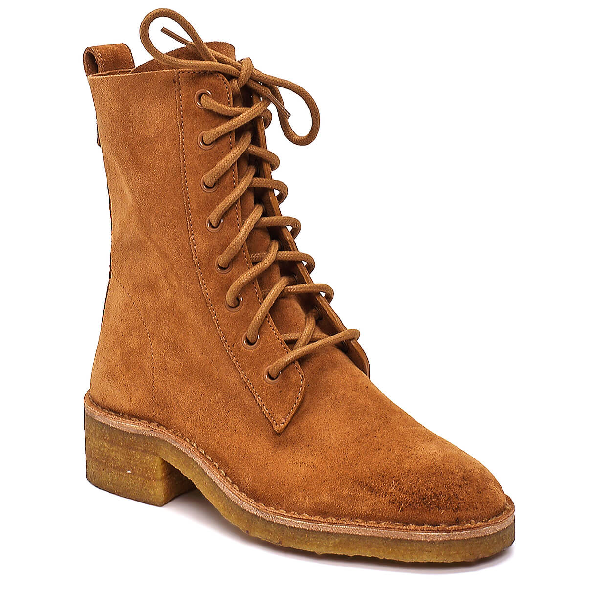 Chloe - Brown Suede Lace Up Boots